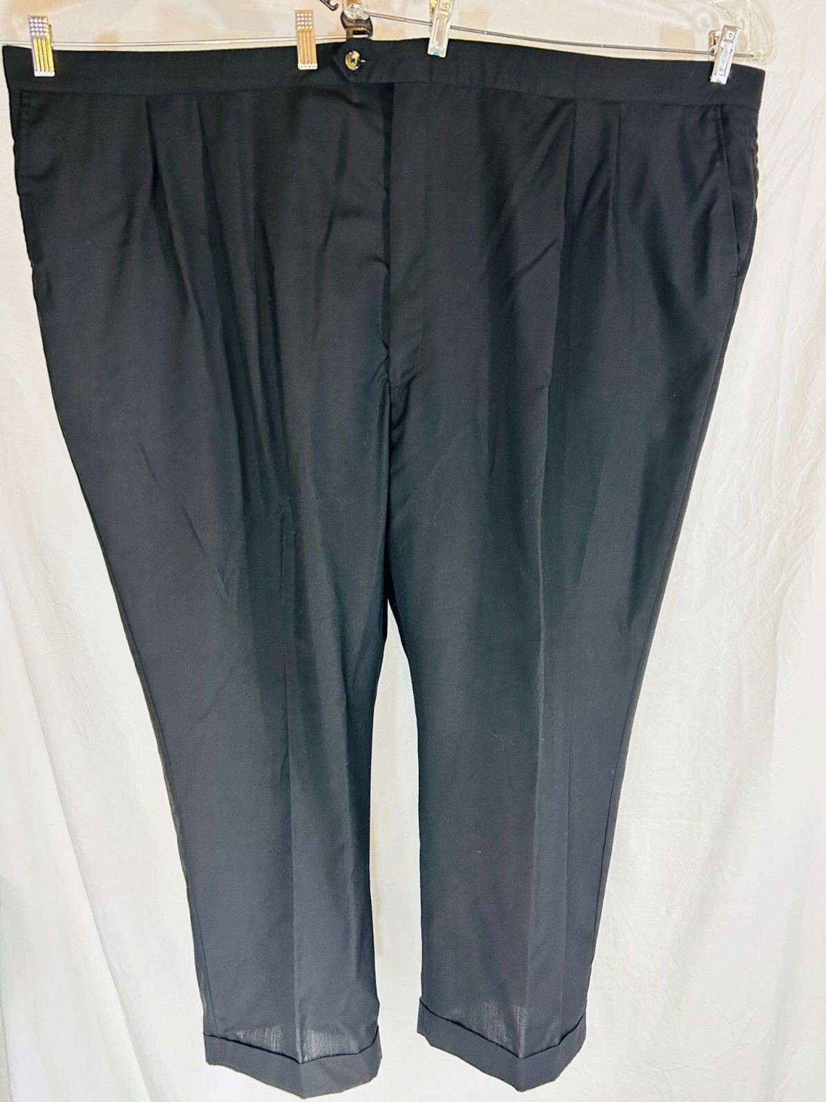 Milbern Comfort Tech Men\'s 100% Polyester Navy Blue Dress Pants Size 58 Reg Milbern Comfort Tech Men\'s 100% Polyester Navy Blue Dress Pants Size 58 Reg