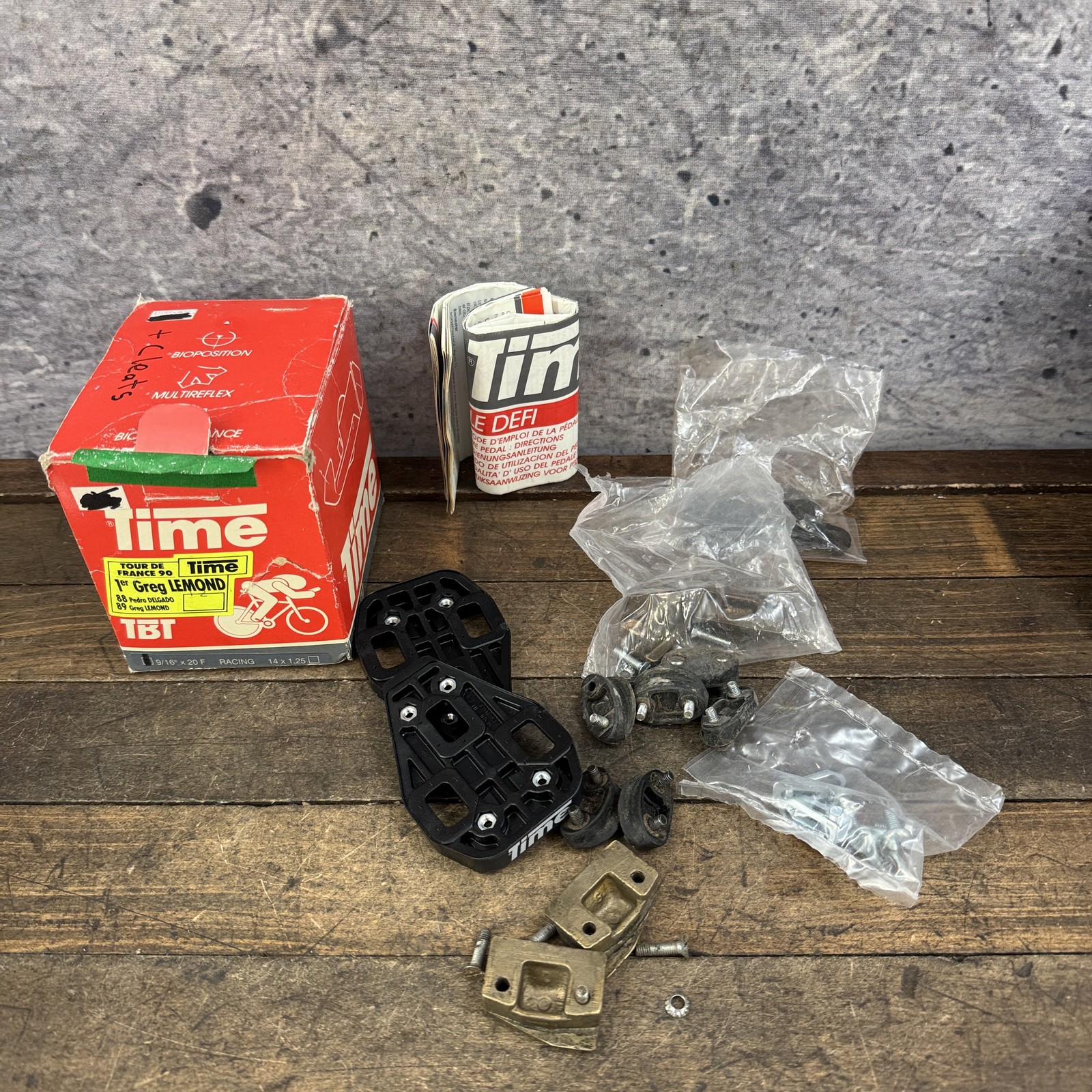 Vintage Time Cleat Parts Lot Black Lemond Box France 425g Road Bike