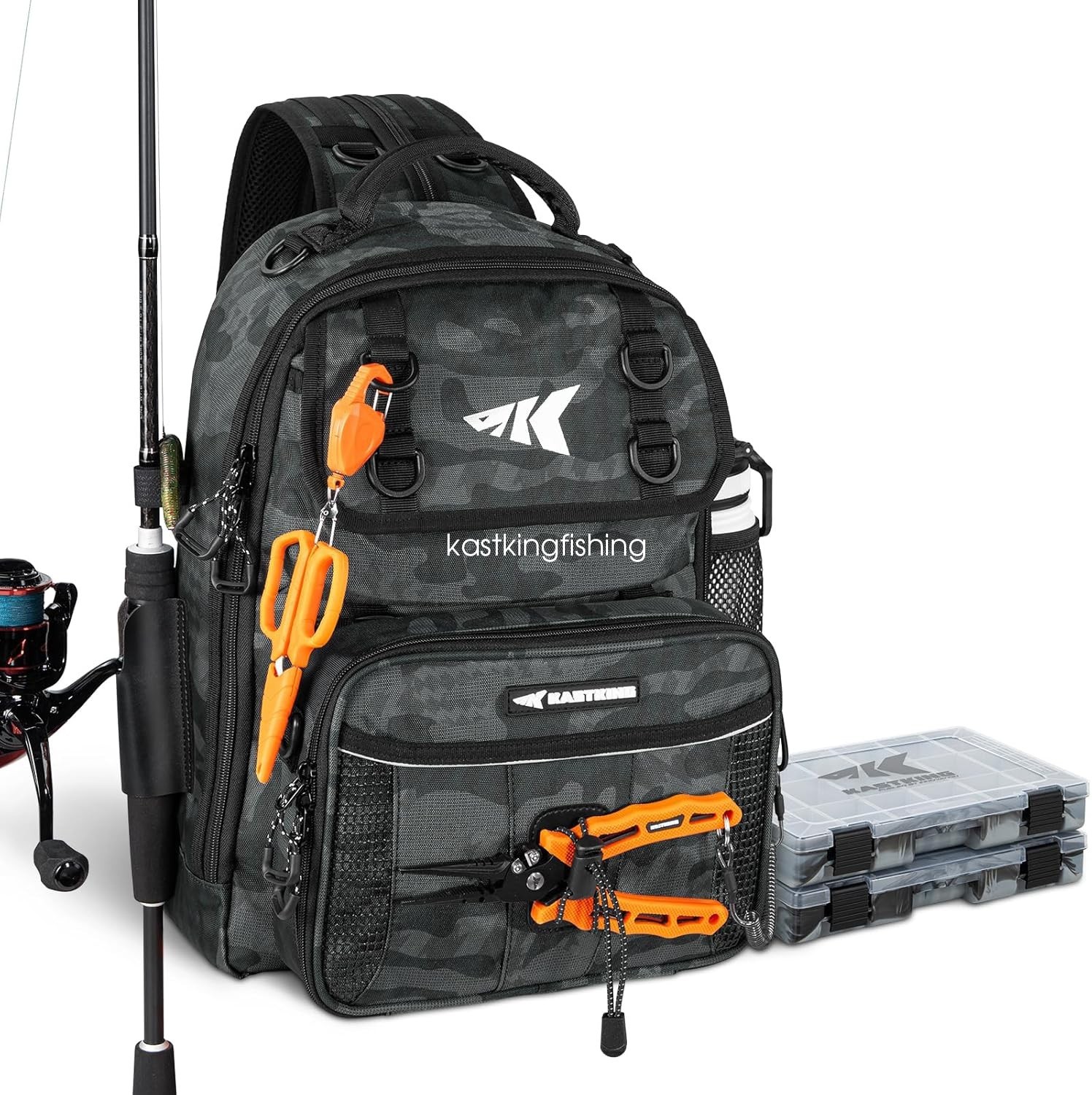 KastKing BaitSpace Fishing Sling Bag, Fishing Backpack with Rod & Beverage KastKing BaitSpace Fishing Sling Bag, Fishing Backpack with Rod & Beverage