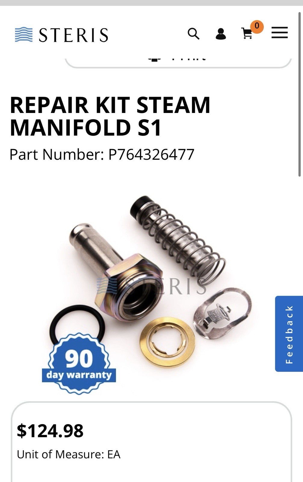 Steris Valve Repair Kit P764326477 NEW Steris Valve Repair Kit P764326477 NEW