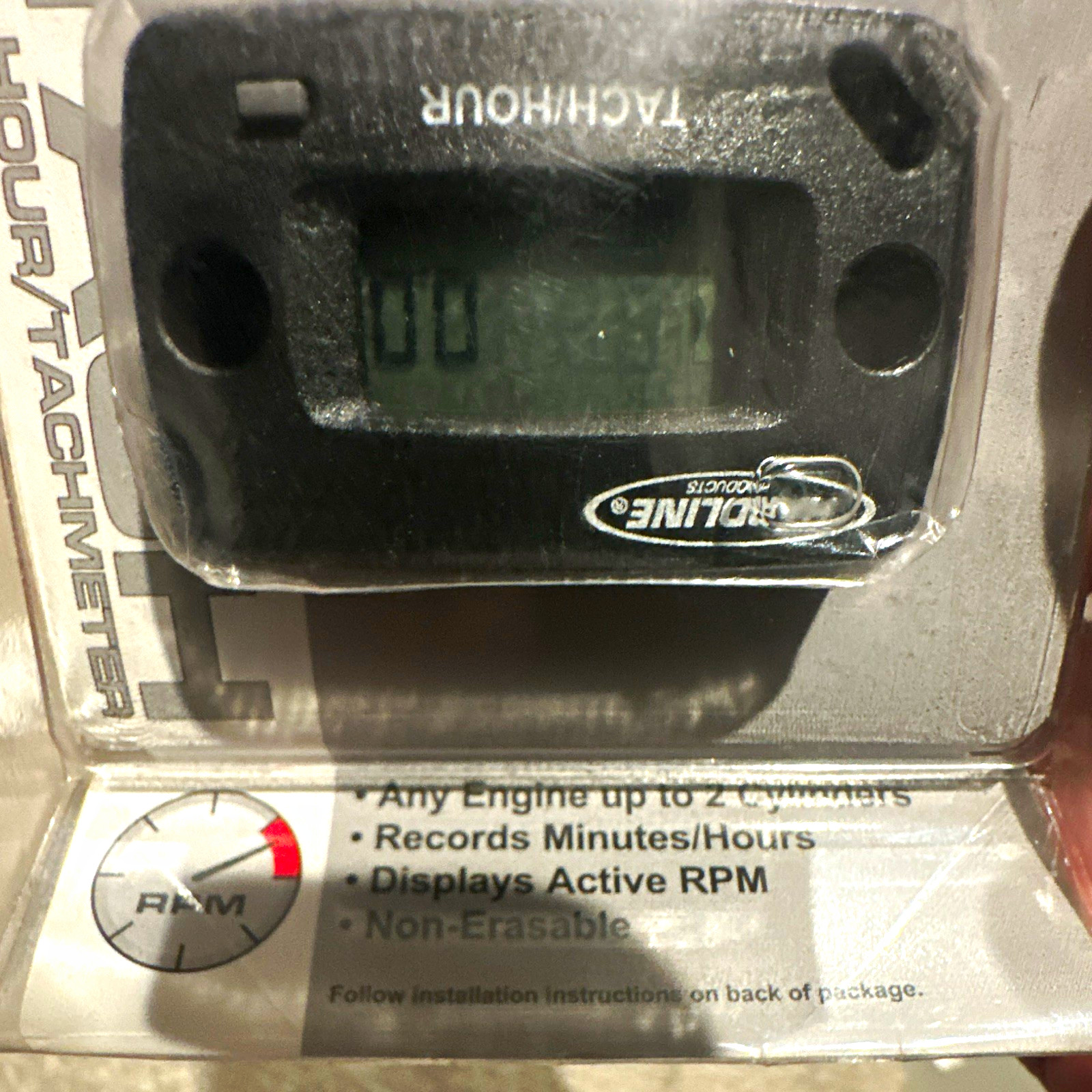 Hardline Products Digital Inductive Tach/Hour Meter RPM Tracker HR-8061-2 Hardline Products Digital Inductive Tach/Hour Meter RPM Tracker HR-8061-2