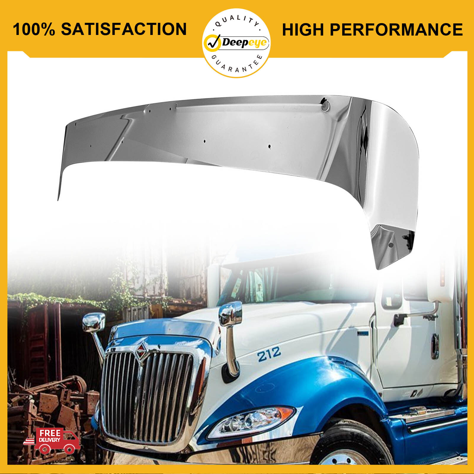 New 430 Stainless Steel Hood Shield Bug Deflector For International ProStar New 430 Stainless Steel Hood Shield Bug Deflector For International ProStar