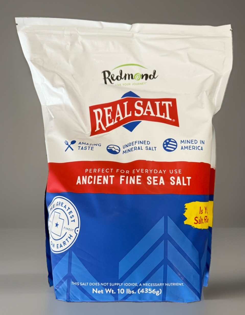 Redmond Real Salt 10 Ibs Bag Natural Unrefined Gluten Free Ex.4/31 Redmond Real Salt 10 Ibs Bag Natural Unrefined Gluten Free Ex.4/31
