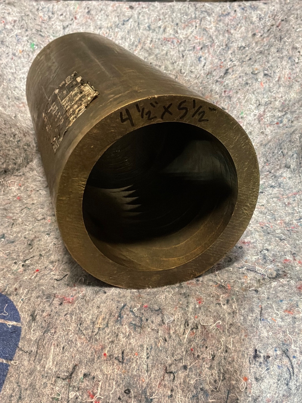 4.500” ID, 5.500” OD, 13” inches long, C954 Aluminum Bronze Hollow Bar 4.500” ID, 5.500” OD, 13” inches long, C954 Aluminum Bronze Hollow Bar