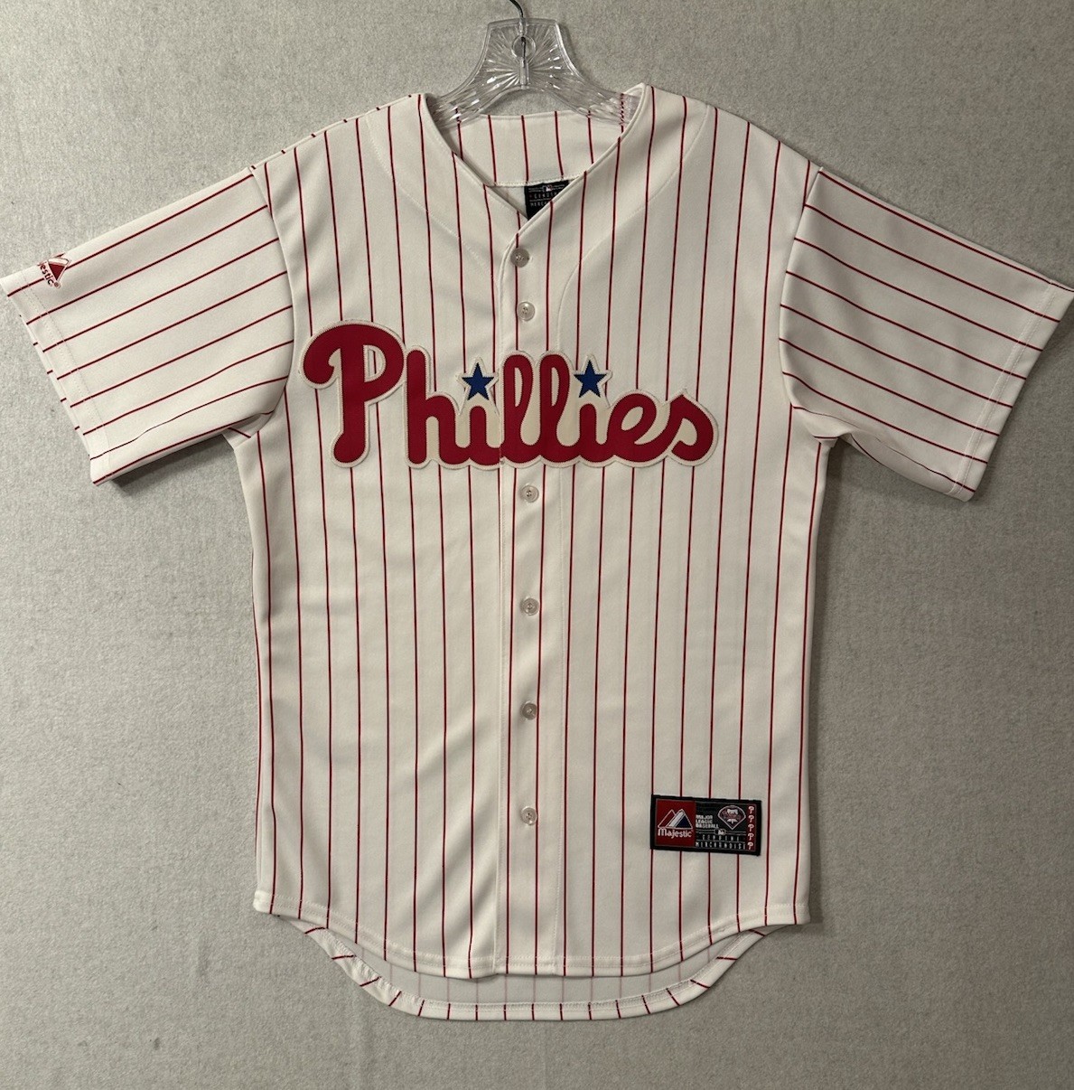 Vintage Majestic Philadelphia Phillies Home Pinstripe Jersey Script Phillies USA Vintage Majestic Philadelphia Phillies Home Pinstripe Jersey Script Phillies USA