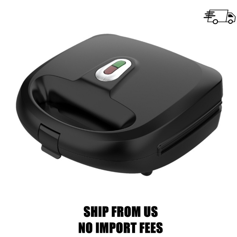 Mainstays 2 Slice Removable Plates Waffle and Sandwich Maker, Ceramic Nonstick, 
