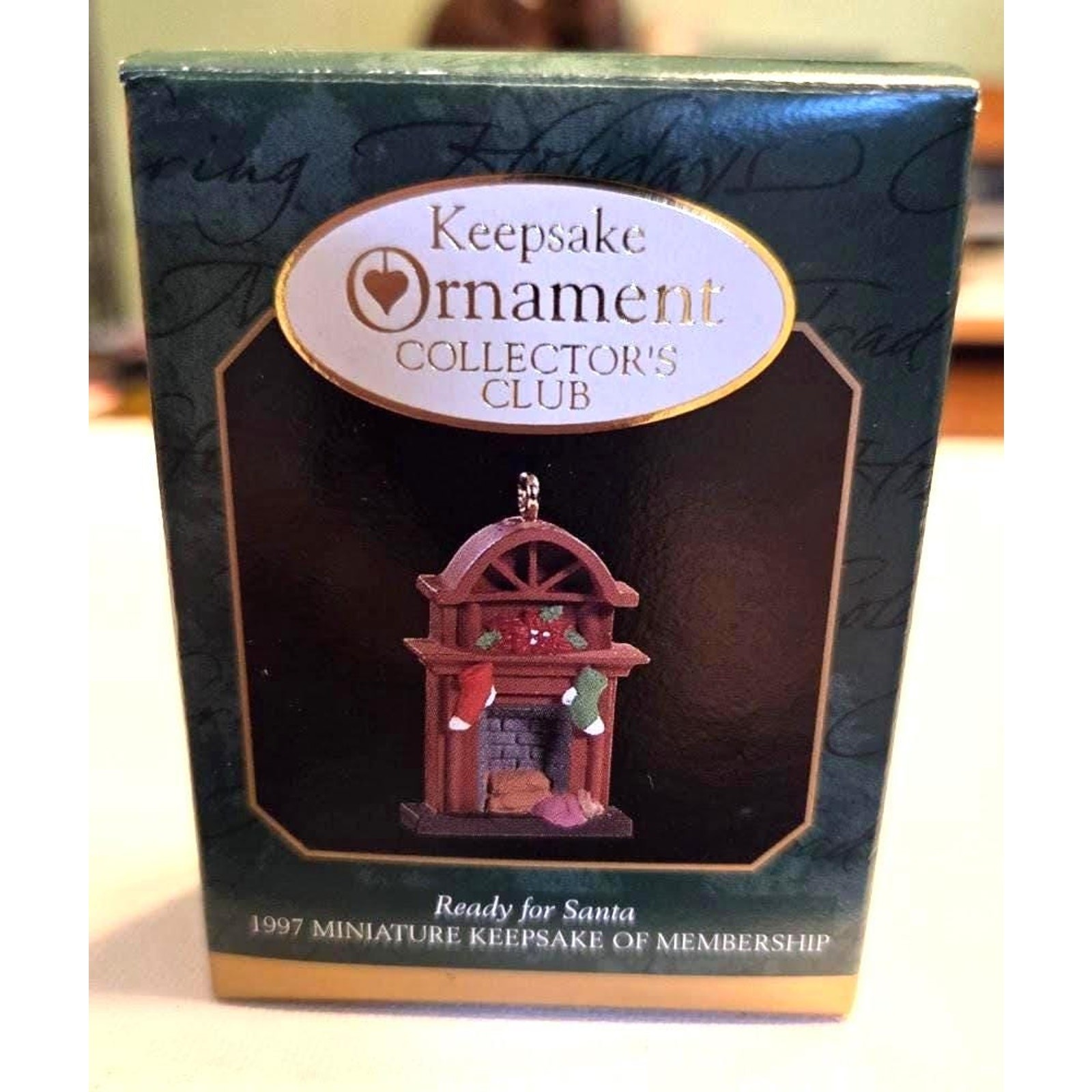 Vintage 1997 Hallmark Keepsake Miniature Ornament Ready for Santa Fireplace