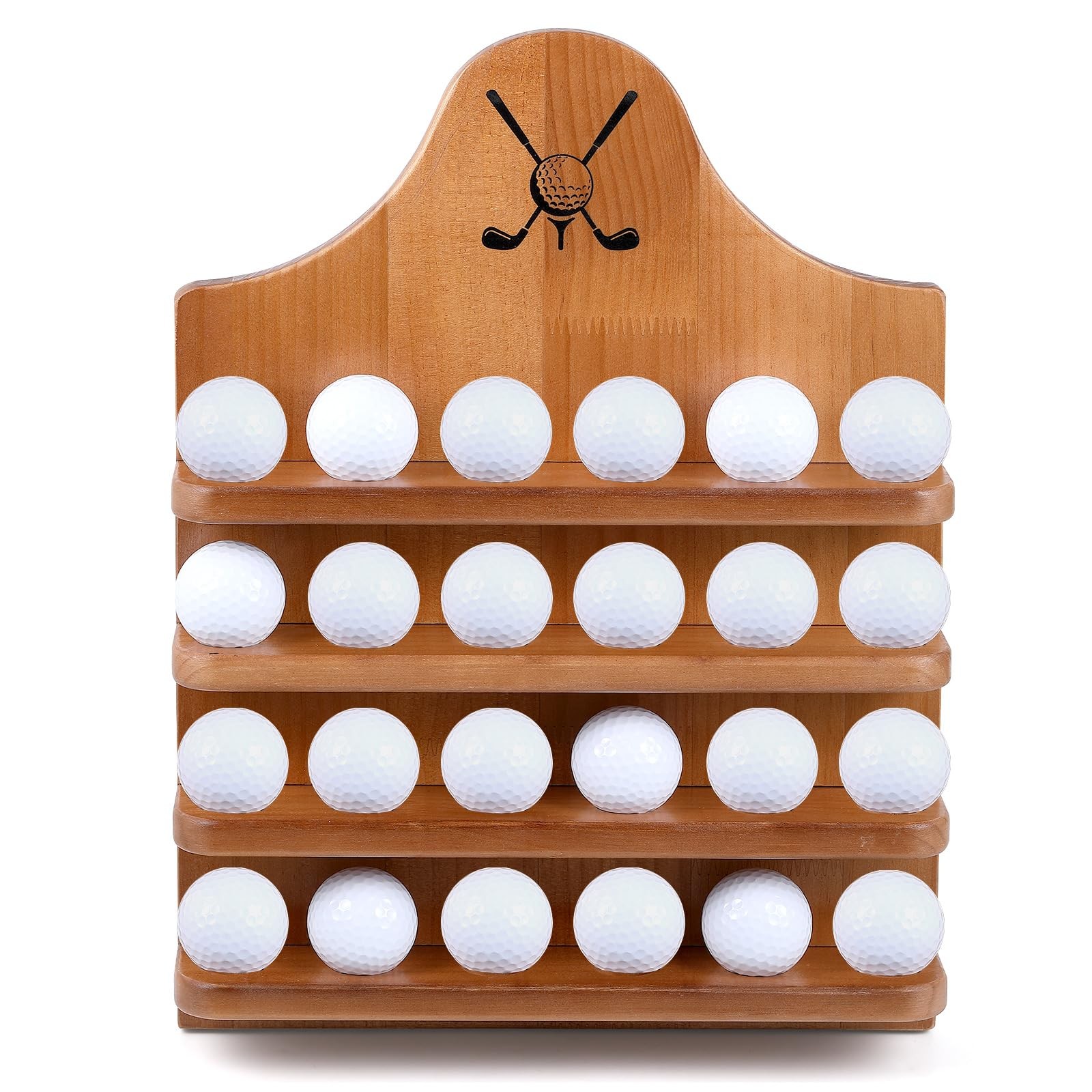 Wooden Golf Ball Display Case 24 Balls Wall Mounted Golf Ball Display Holder