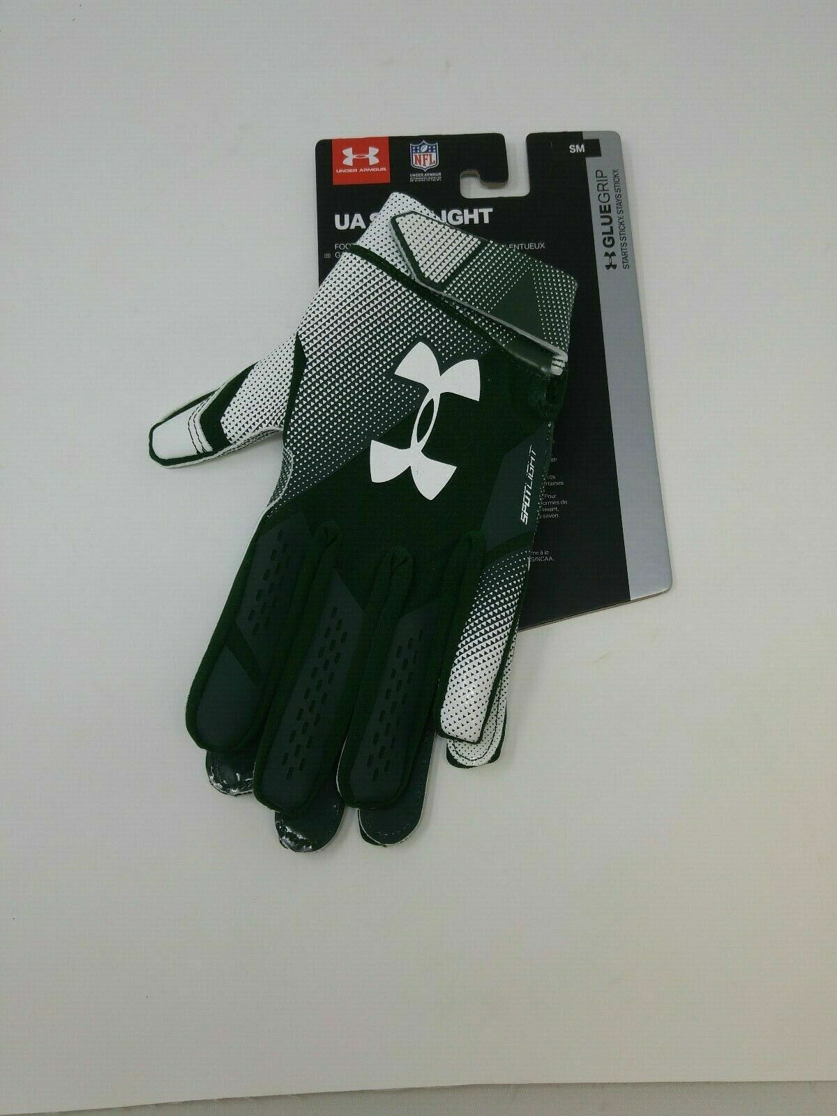 New Under Armour Men\'s Green/Green/White Spotlight WR Football Gloves
