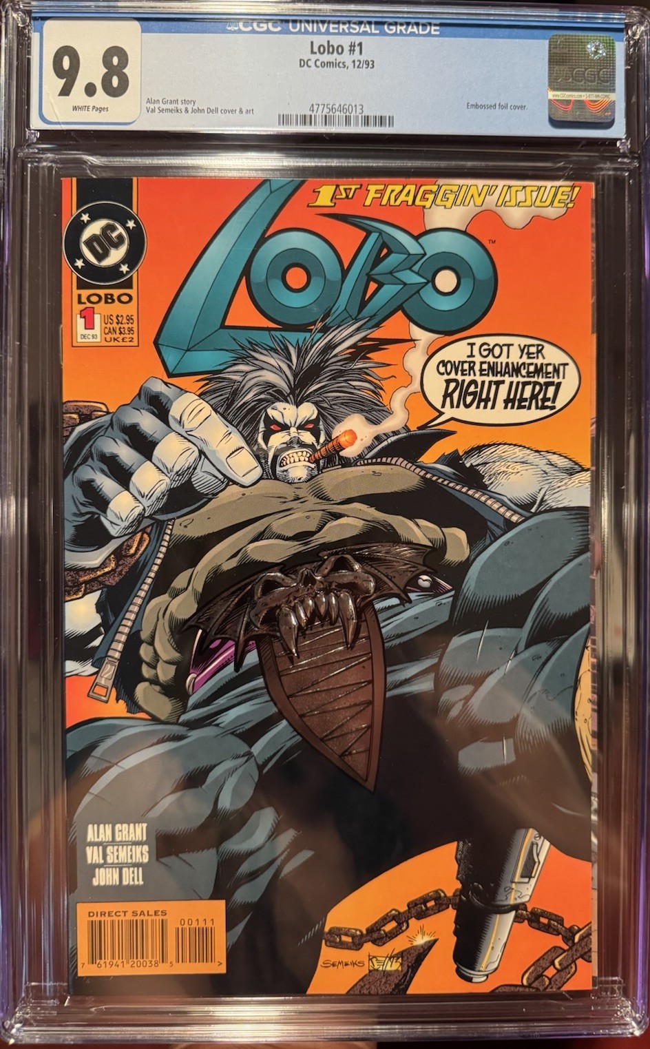 Lobo (1993) #1 CGC Nm/M 9.8 White Pages DC Comics 1993 Lobo (1993) #1 CGC Nm/M 9.8 White Pages DC Comics 1993