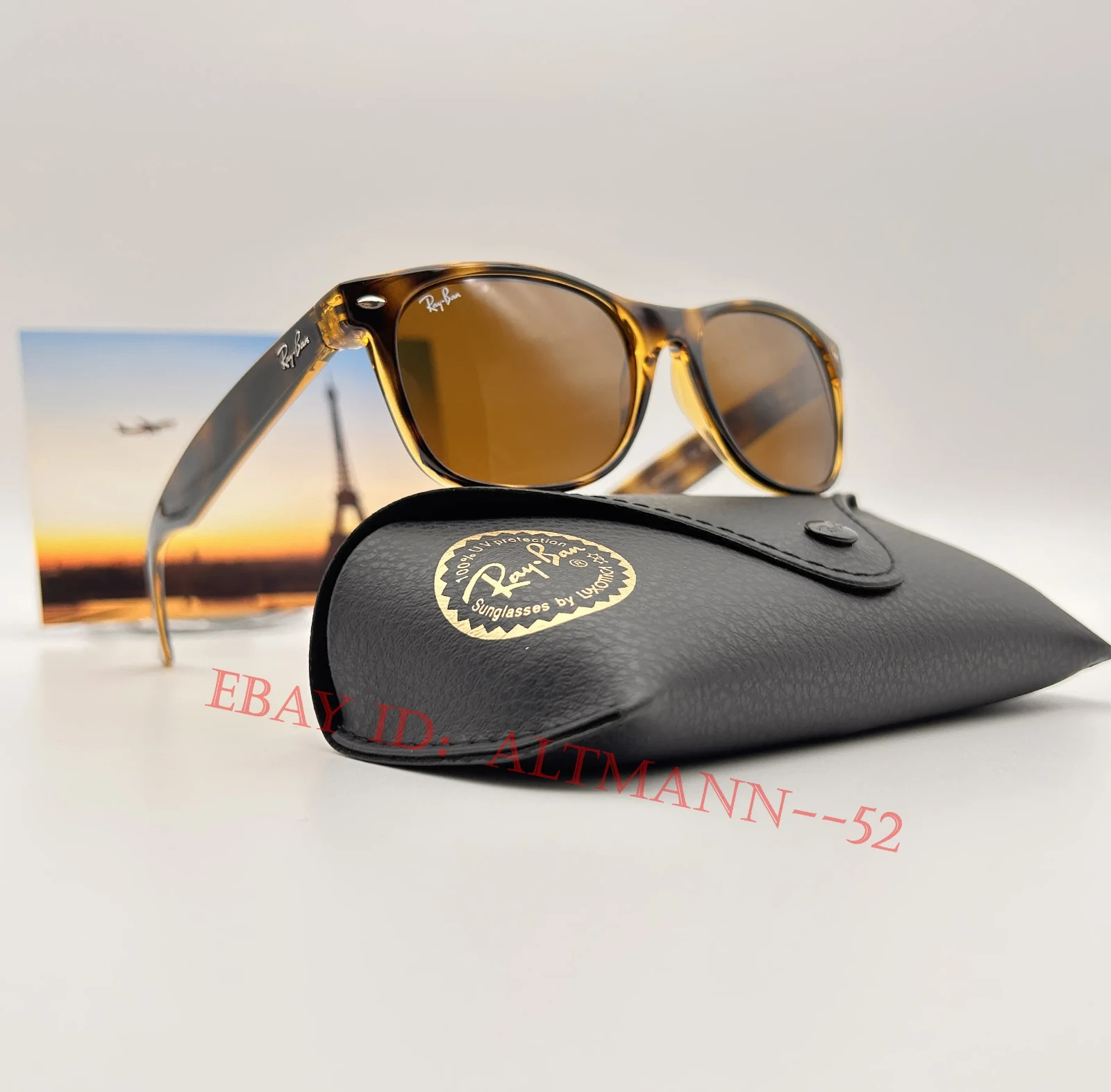 Ray-Ban RB2132 710 New Wayfarer Classic Sunglasses 55-18 Light Havana B-15 Brown