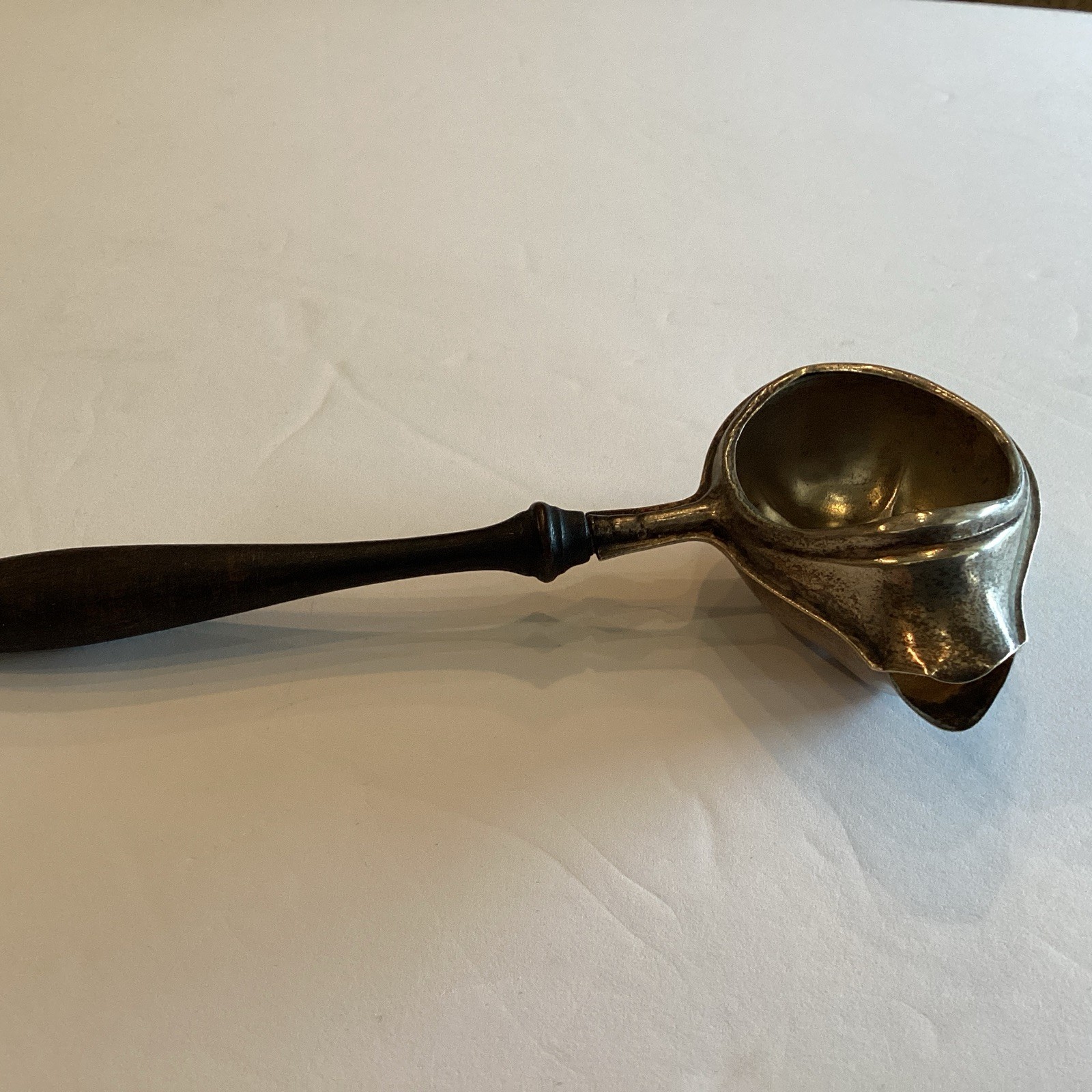 Antique PAYE & BAKER Silver & Turned Wood Handle Invalid Spoon Antique PAYE & BAKER Silver & Turned Wood Handle Invalid Spoon