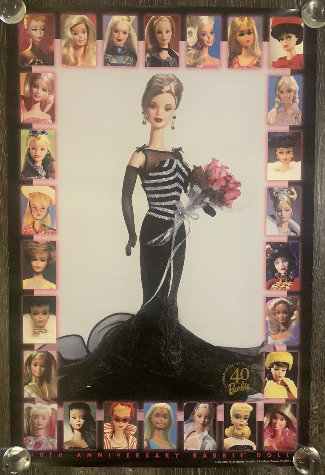1999 Barbie 40th Anniversary Poster Mattel Barbie Through The Years 1999 Barbie 40th Anniversary Poster Mattel Barbie Through The Years