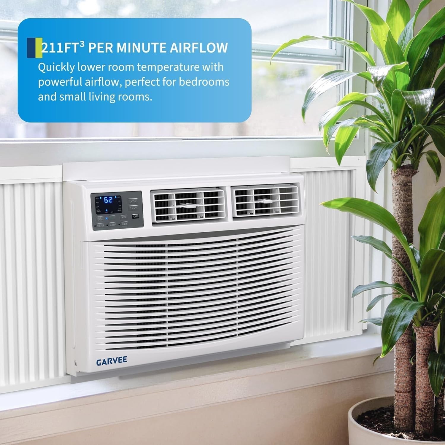 ️4-in-1 Comfort: 8000 BTU Window Air Conditioner with Heater, Dehumidifier & Fa