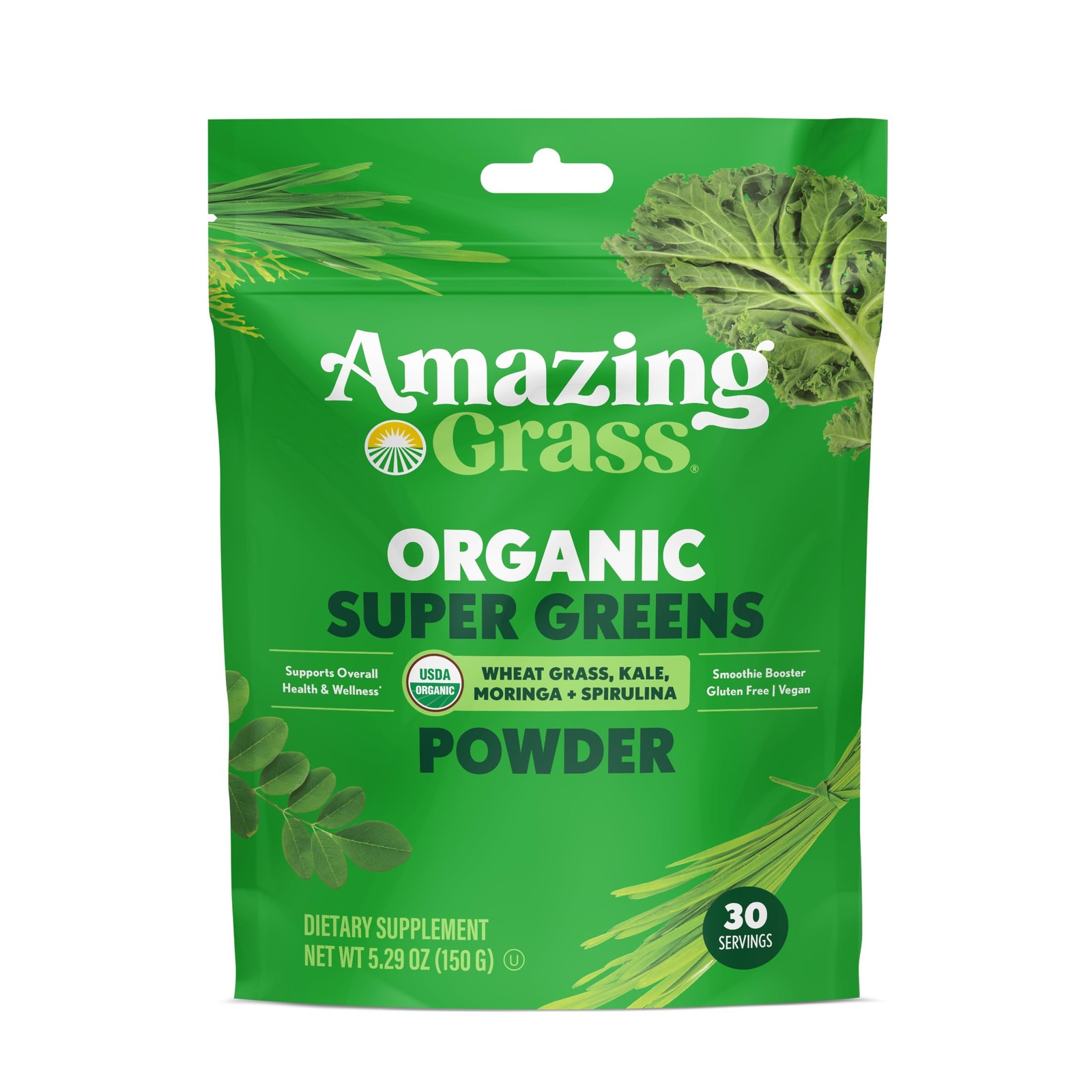 Amazing Grass Super Greens Booster 5.29 Ounce (Pack of 1), 30 Servings Amazing Grass Super Greens Booster 5.29 Ounce (Pack of 1), 30 Servings