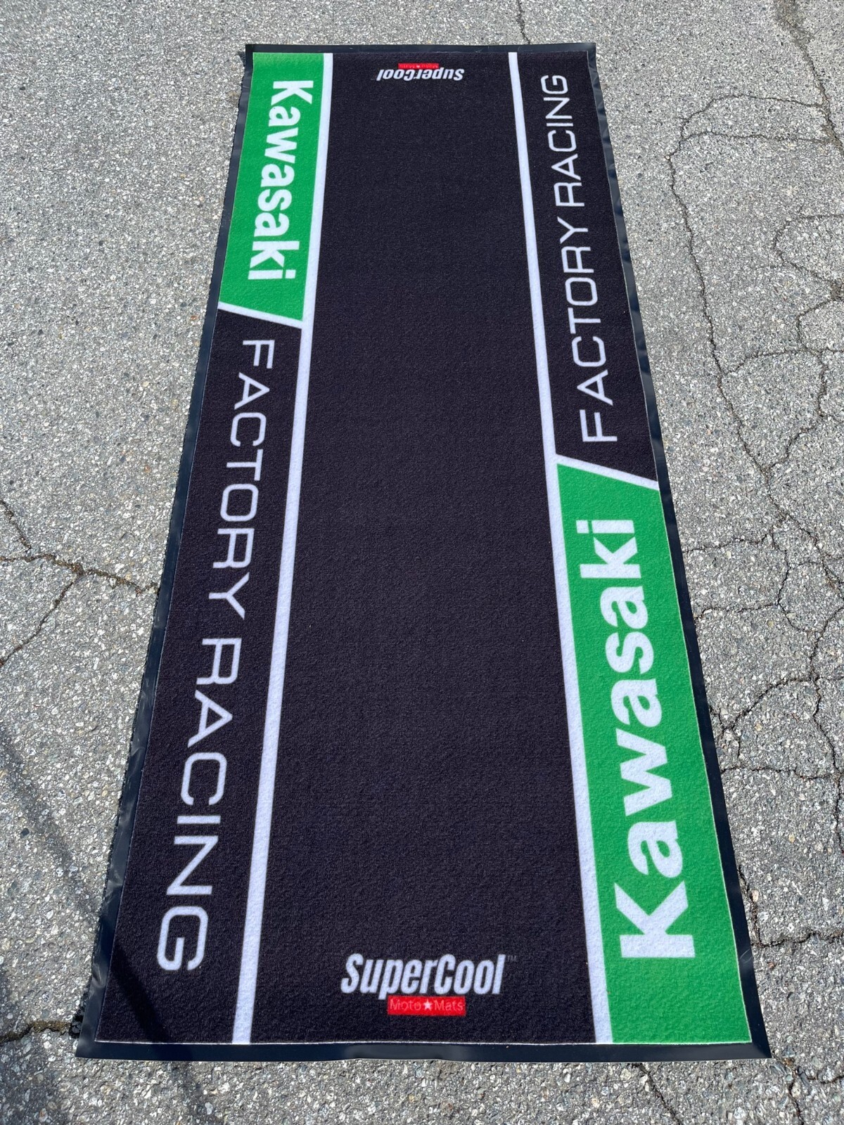 SuperCool Kawasaki Factory Racing Moto Mats - Rubber Type PVC SuperCool Kawasaki Factory Racing Moto Mats - Rubber Type PVC