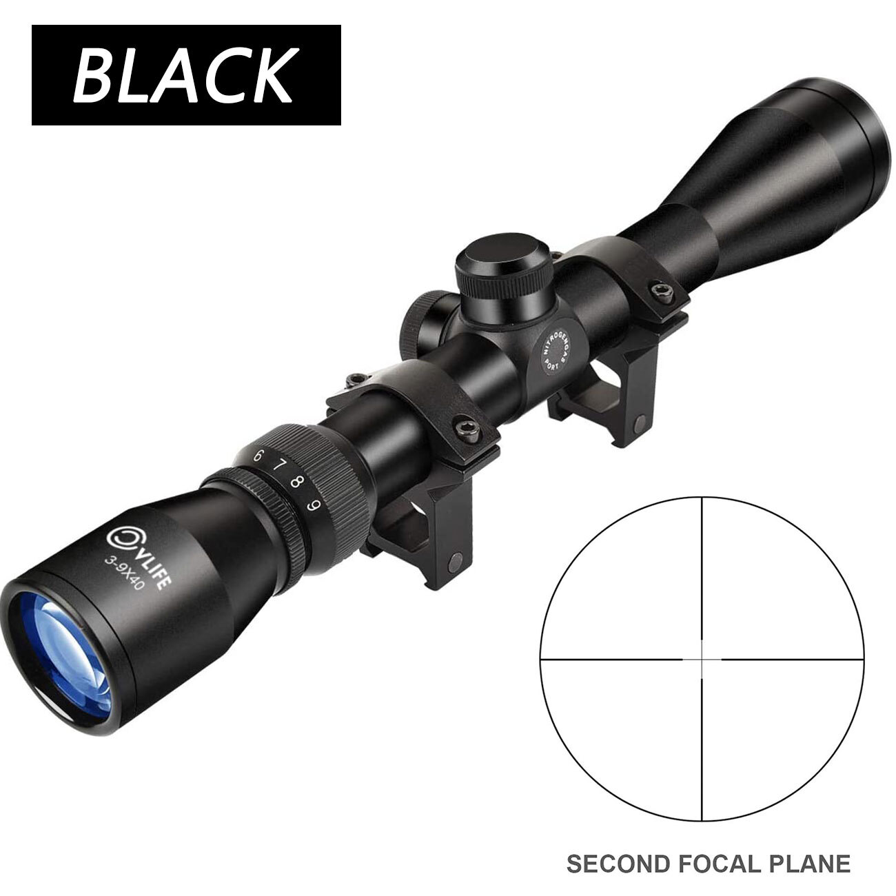 3-9x40 Hunting Rifle Scope Crosshair R4 Reticle Optical Scope with 1\