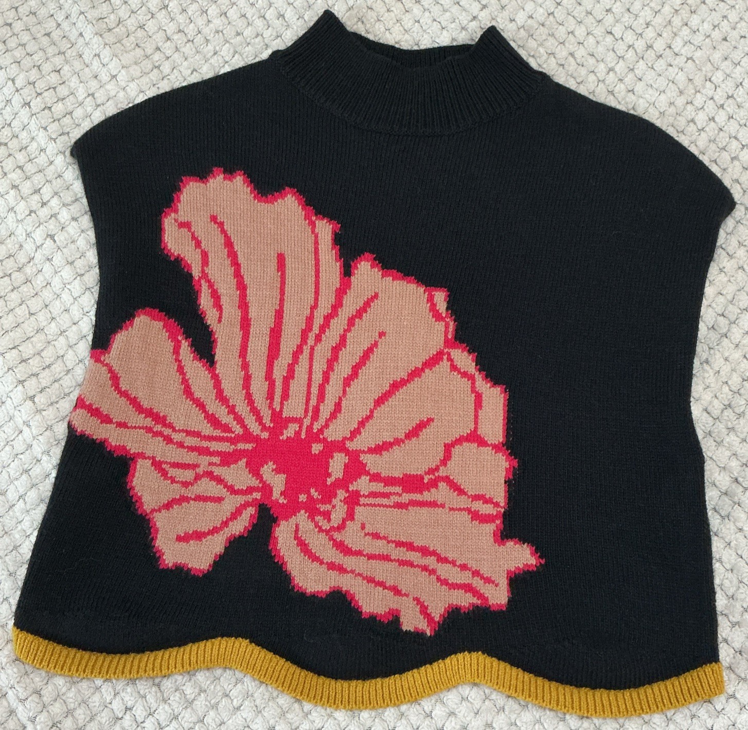 Anthropologie Maeve x Sonal Nathwani Floral Sweater Vest Mock Neck Womens XS P Anthropologie Maeve x Sonal Nathwani Floral Sweater Vest Mock Neck Womens XS P