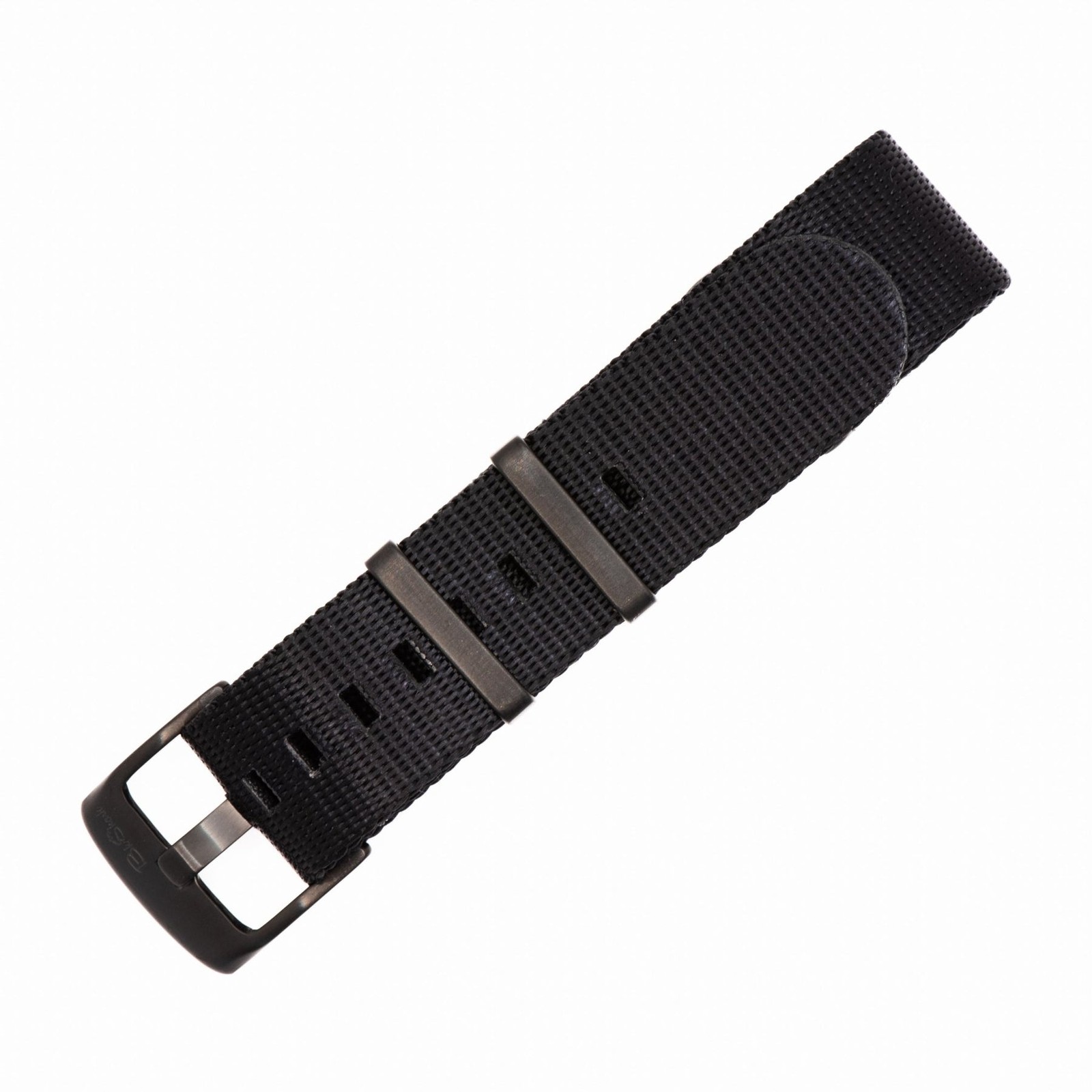 BluShark AlphaShark Rugged Nylon Military Style Watch Band PVD Black Buckle