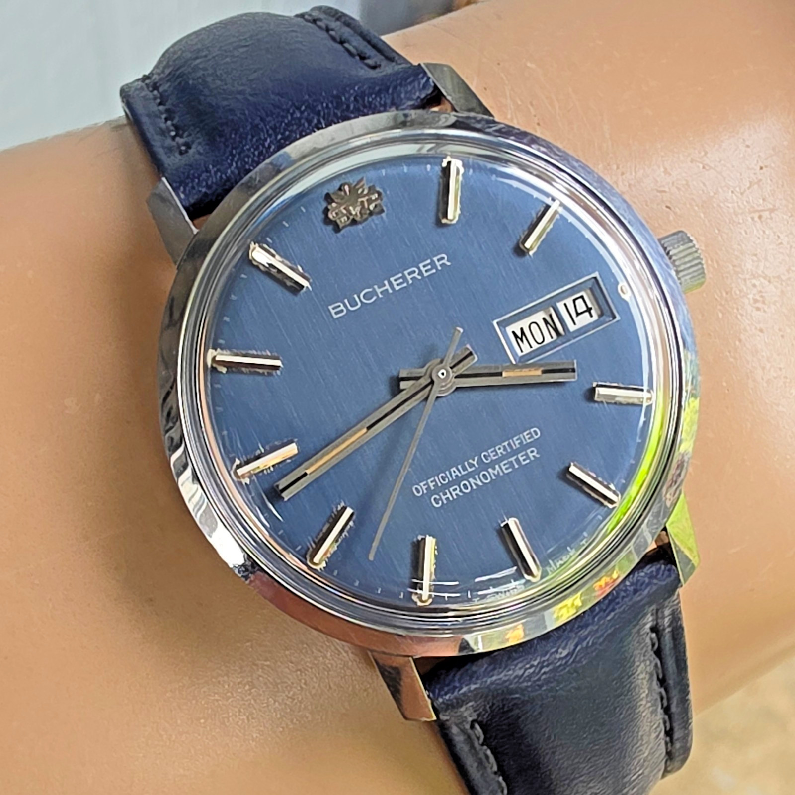 Vintage BUCHERER Officially Certified Chronometer men\'s automatic watch 1960s