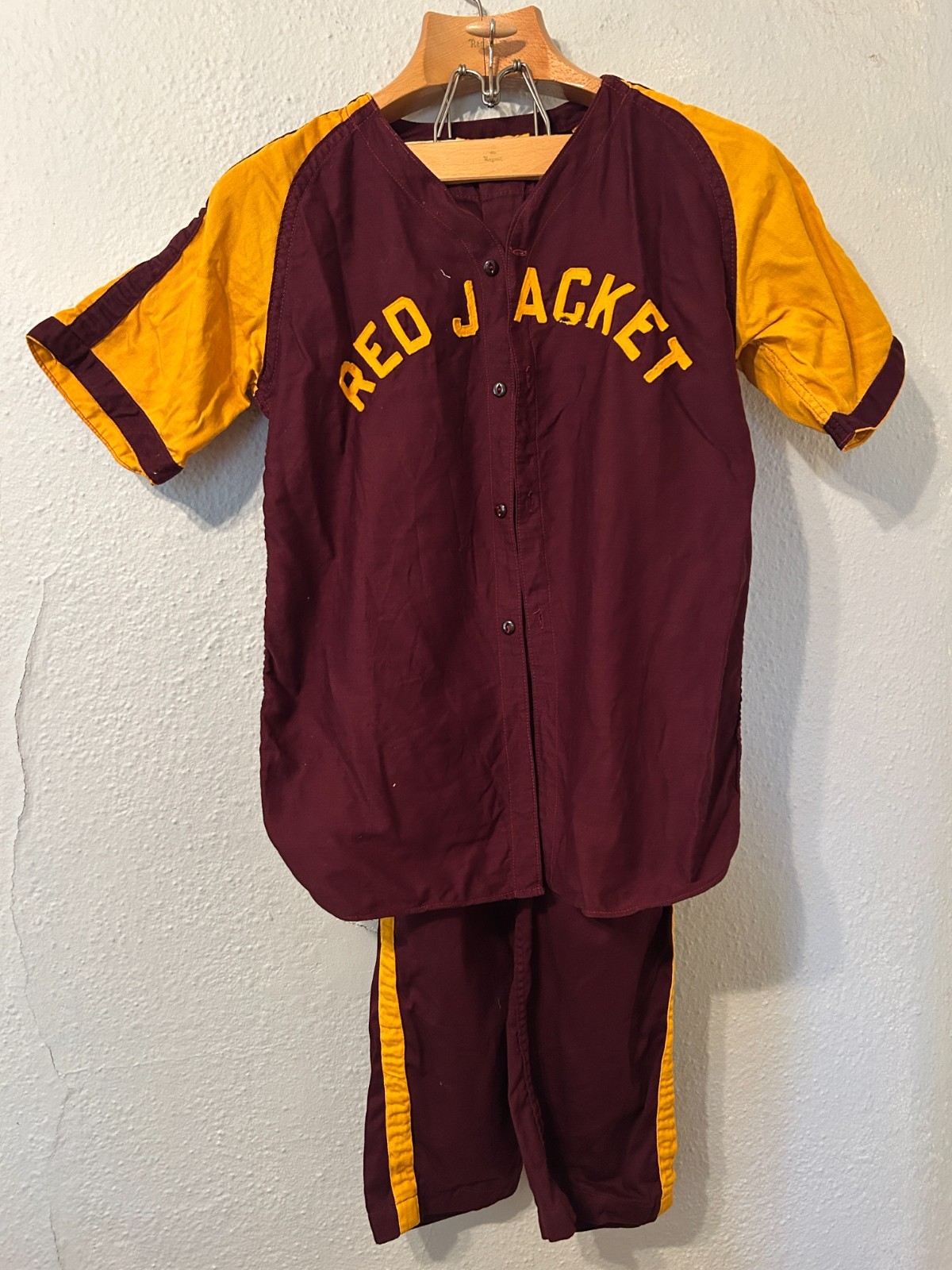 True Vtg 1930s Baseball Uniform Powers Athletic Wear Jersey & Pants USA Antique