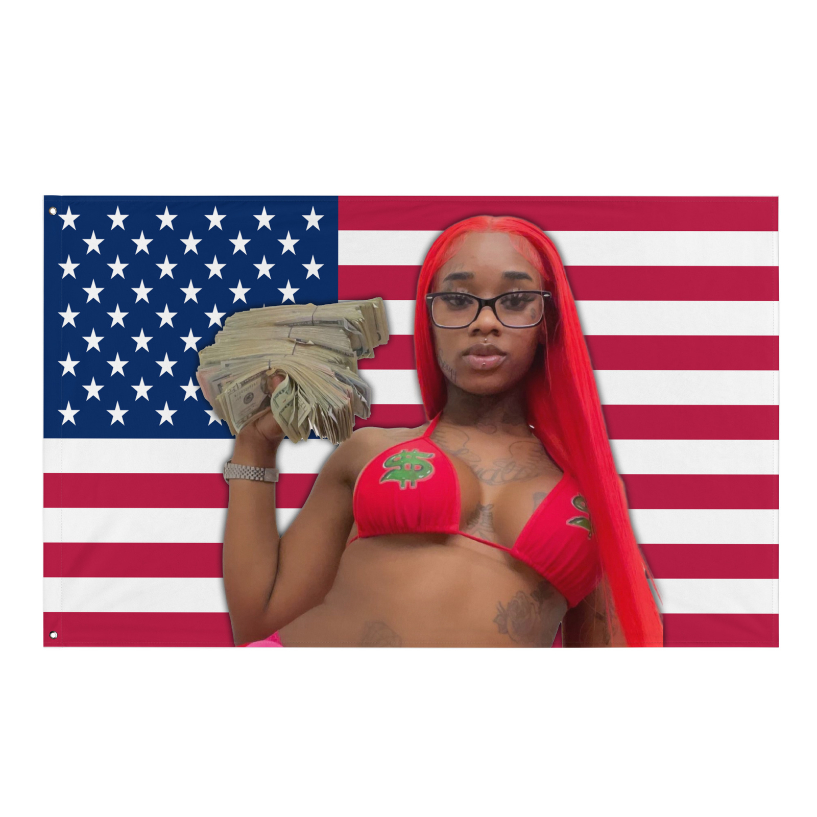 Sexyy Red Flag - Pound Town American Flag By Filthy Prints