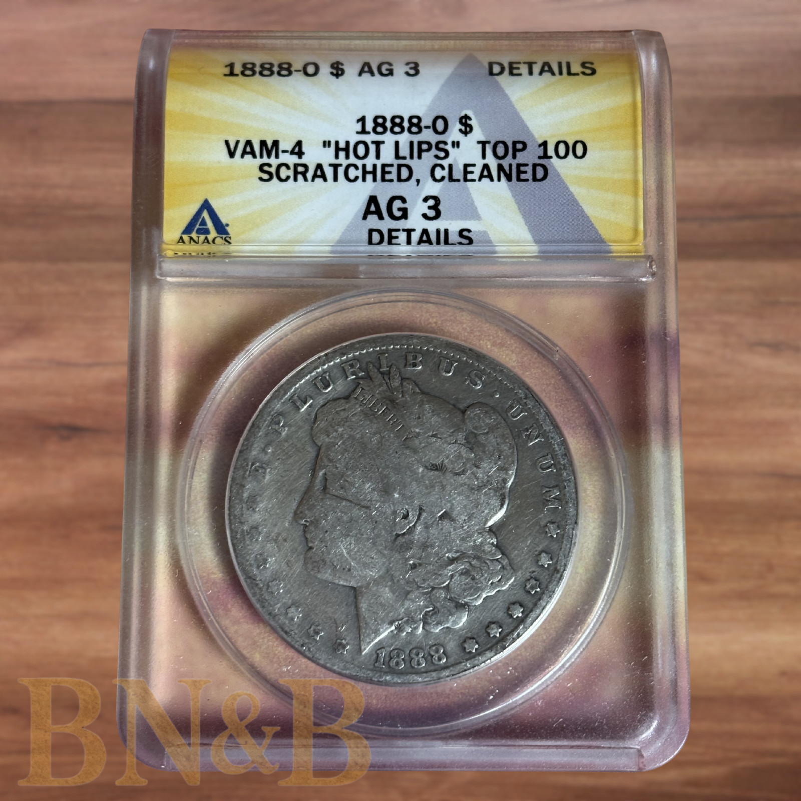 1888 O Morgan Silver Dollar ANACS AG3 Details VAM-4 \
