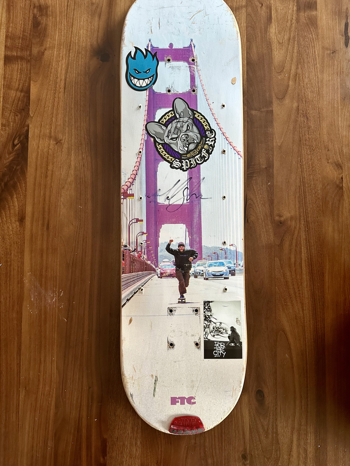 🔥 Rare Miles Silvas Signed Skateboard – Ridden by Miles – San Francisco Bridge