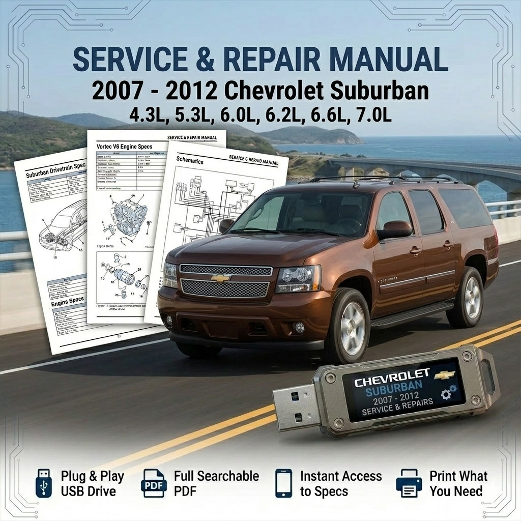 CHEVROLET SUBURBAN 1500 2007 - 2012 SERVICE REPAIR WORKSHOP MANUAL ON USB
