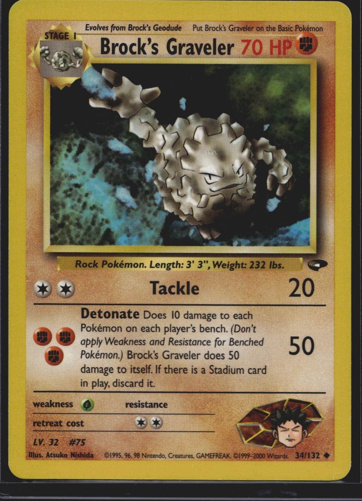 Pokémon TCG Gym Challenge Brock\'s Graveler 34/132