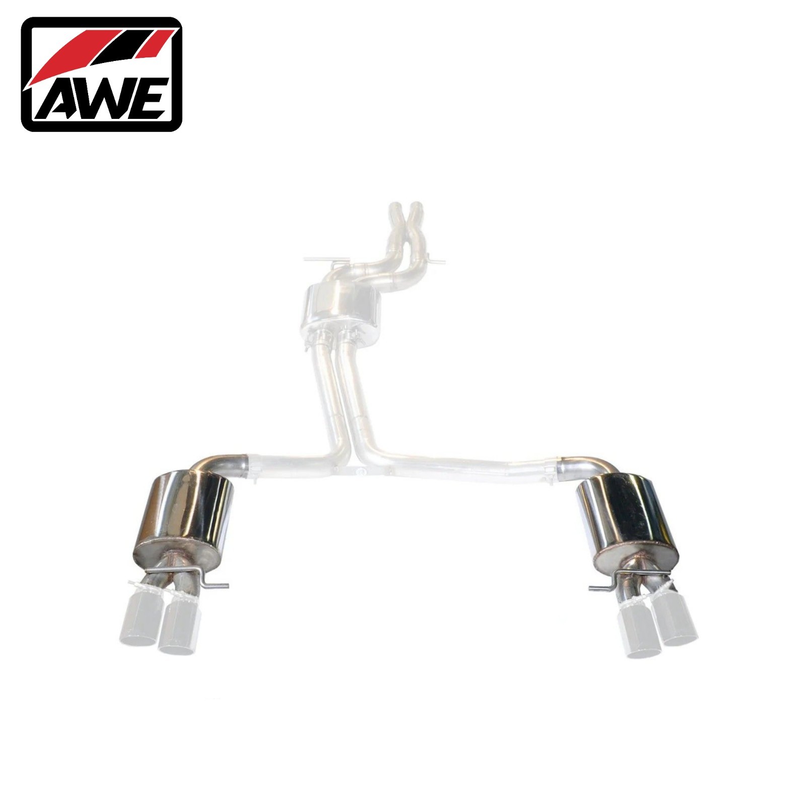 AWE Track Exhaust Conversion Kit 102mm Tips For 2013-2017 Audi S4/S5 3.0L B8.5