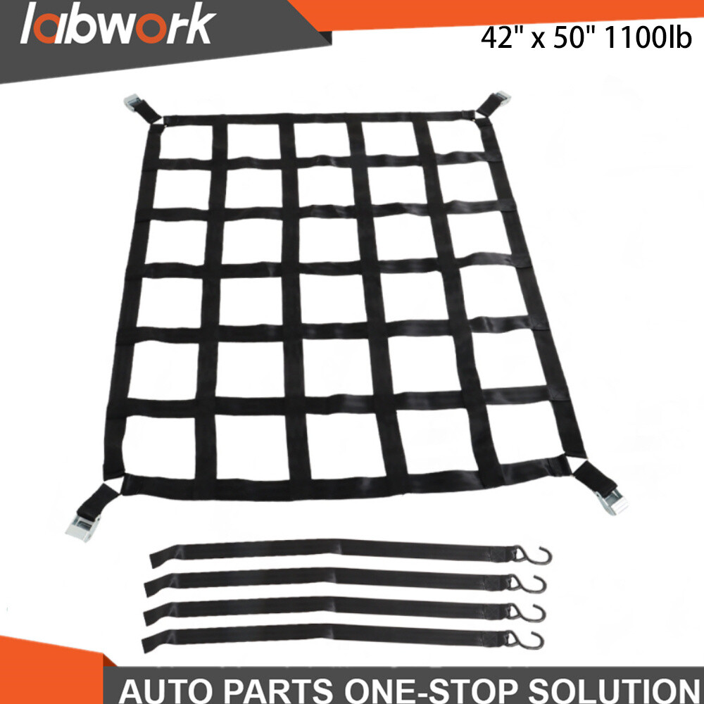 Labwork Heavy Duty Cargo Net W/Cam Buckles & S-Hooks For Pickup Trucks 42\