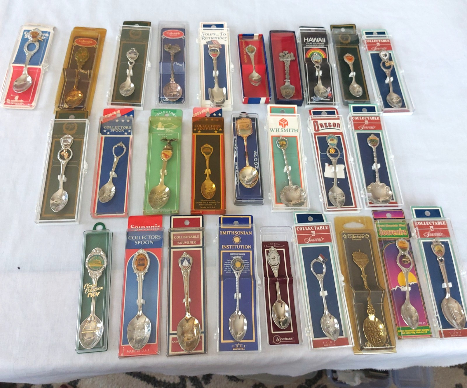 Lot of 27 State Vintage Collector Souvenir Spoons Brand NEW In Original Boxes*