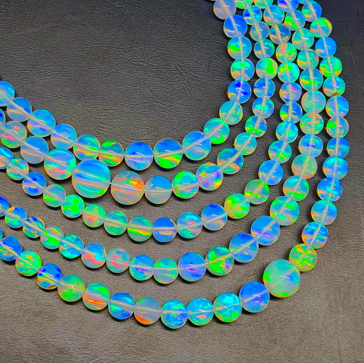 4-6mm AAA Grade Ethiopian Opal Ball Beads Necklace Welo Fire Opal Beads Jewelry