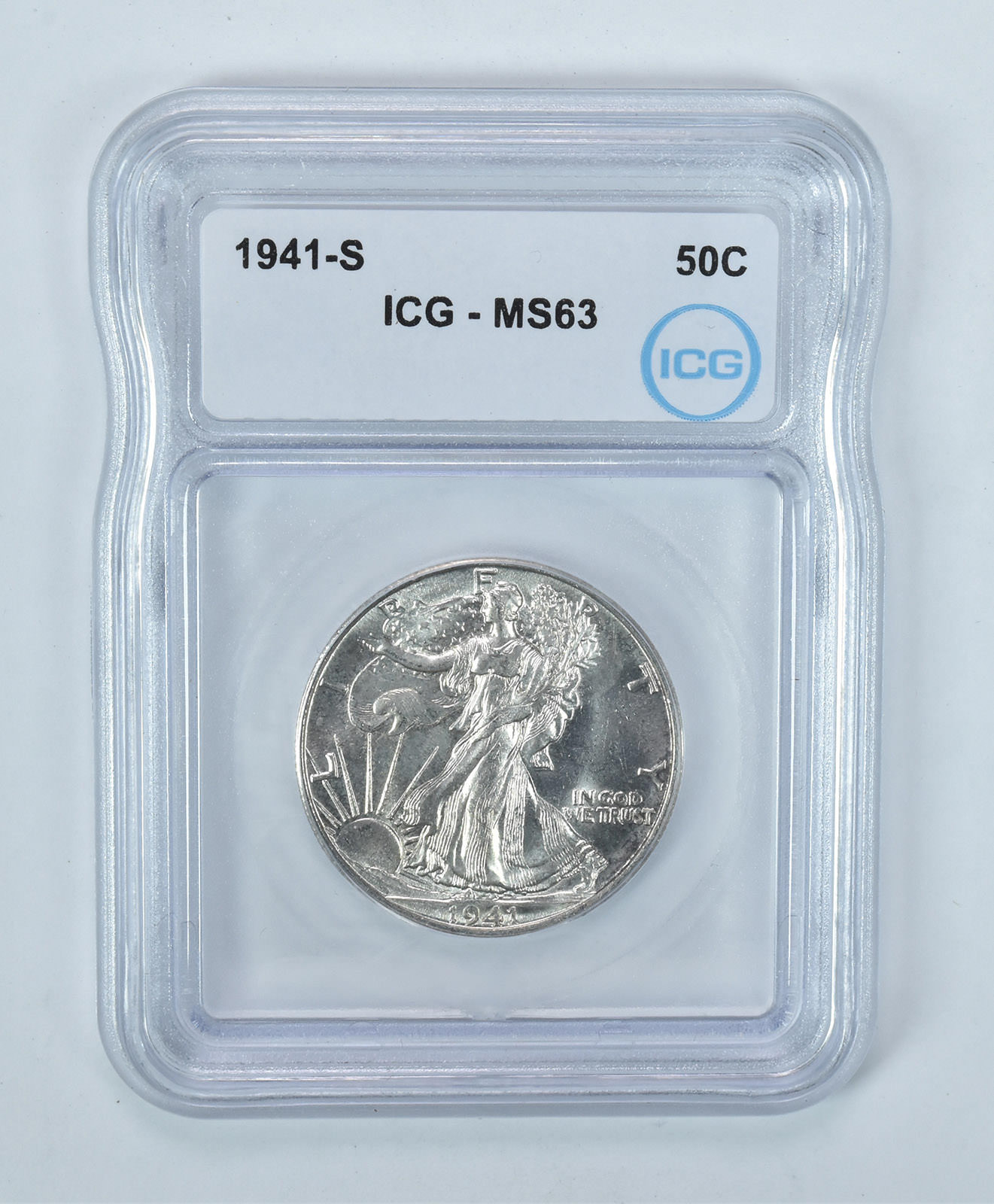 1941-S Walking Liberty Half Dollar MS63 ICG 1941-S Walking Liberty Half Dollar MS63 ICG