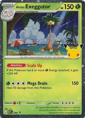 Alolan Exeggutor (30th Celebration) Holo Promo ME: Mega Evolution Promo 094 NM