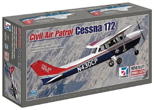 Minicraft Cessna 172 Civil Air Patrol W/ 4 Markings 1/48 Scale Model Kit 11651