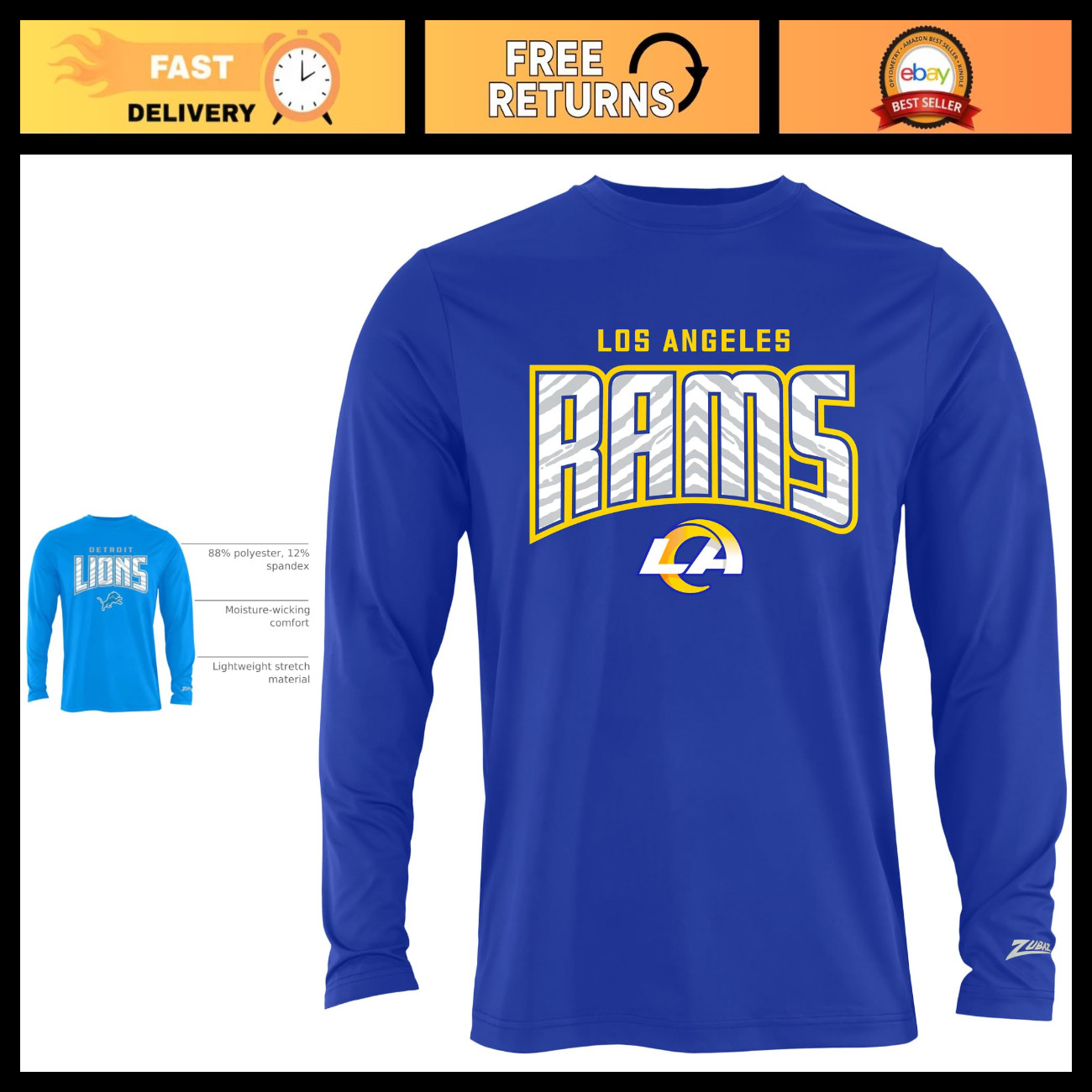 NFL Men\'s Long Sleeve Graphic T-Shirt, Official Fan Apparel, Sizes S-5XL, Team S NFL Men\'s Long Sleeve Graphic T-Shirt, Official Fan Apparel, Sizes S-5XL, Team S