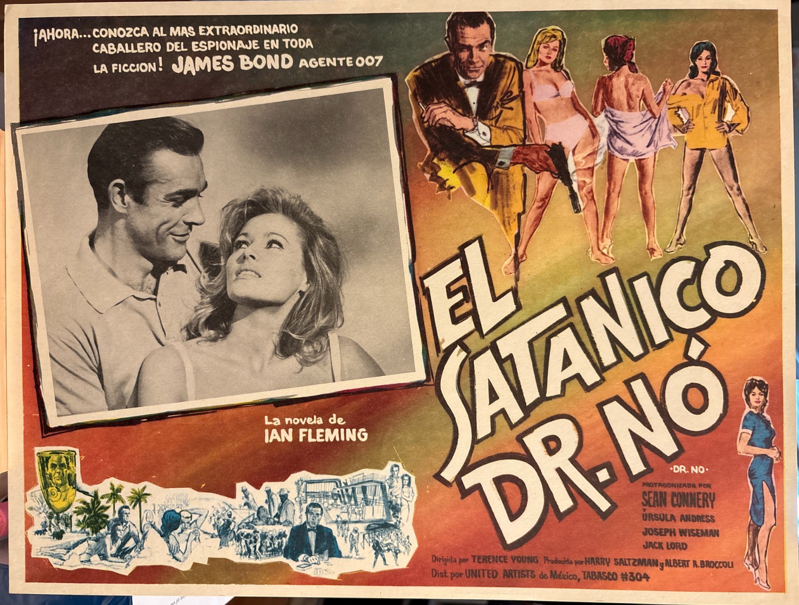 DR. NO James Bond 007 Original 1964 Mex Lobby Card Sean Connery Best in set NM DR. NO James Bond 007 Original 1964 Mex Lobby Card Sean Connery Best in set NM