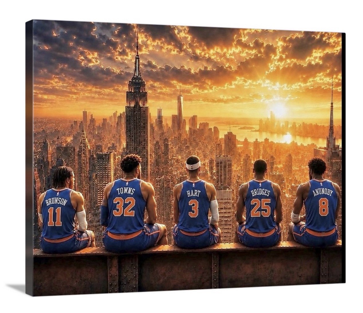 🏀 NEW YORK KNICKS – THE CITY AWAITS 🏀 16x20 Canvas Brunson Towns Hart Bridges