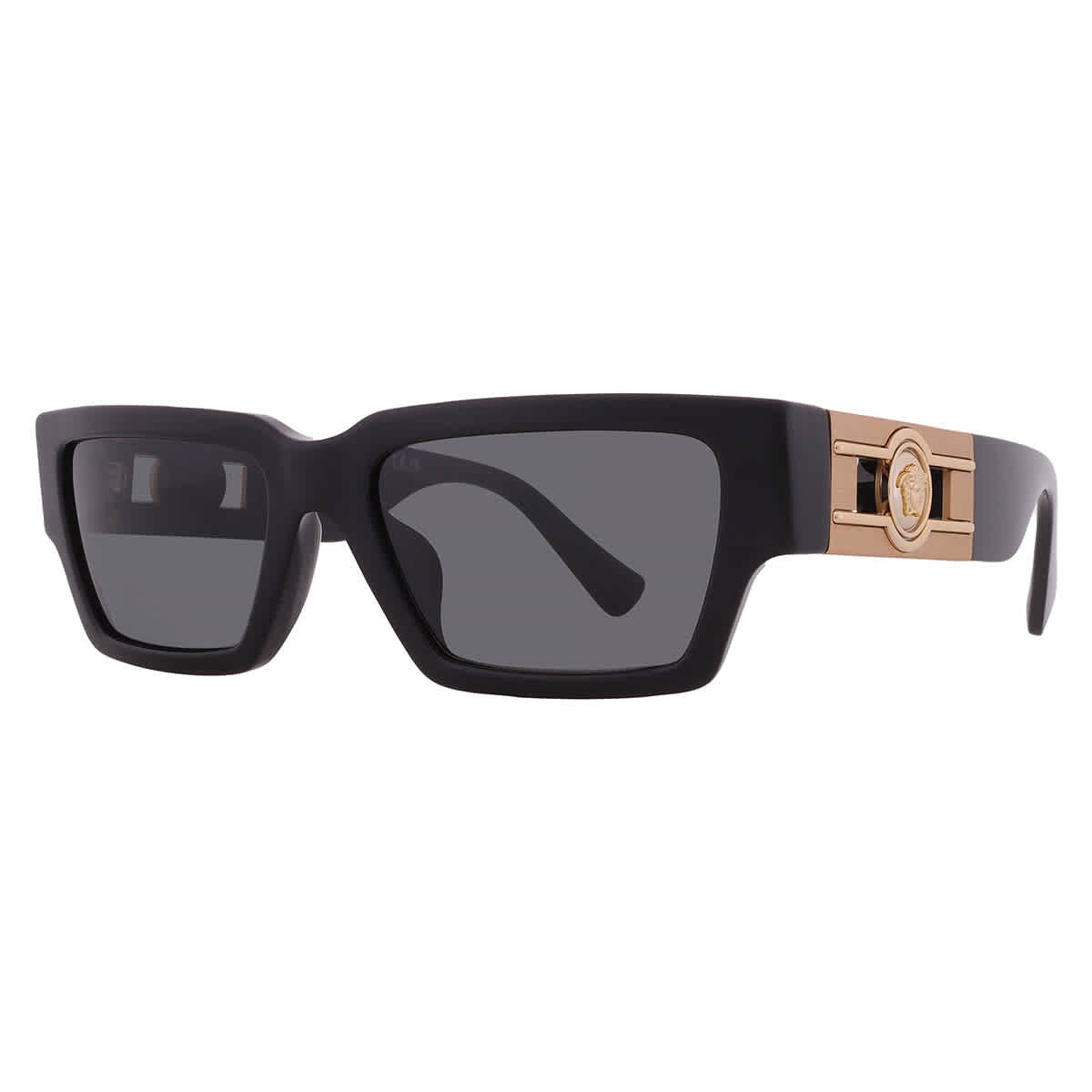 Versace Dark Grey Rectangular Unisex Sunglasses VE4459F GB1/87 54 VE4459F GB1/87