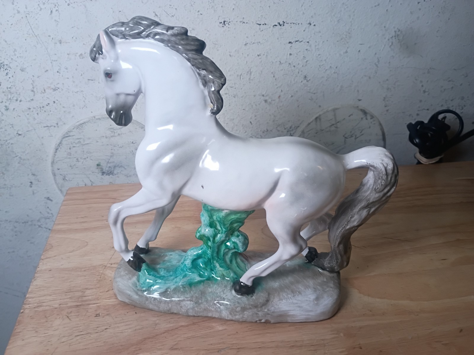 Ugo Zaccagnini Vtg Mid Century Italian Majolica Signed Glazed Porcelain Horse EC
