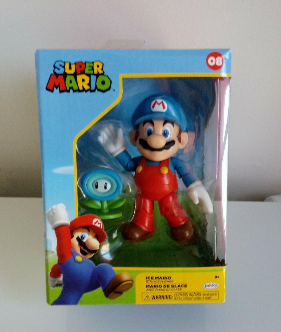 Super Mario Bros. ICE MARIO w/ICE FLOWER Action Figure #08 Jakks Nintendo 4\ Super Mario Bros. ICE MARIO w/ICE FLOWER Action Figure #08 Jakks Nintendo 4\