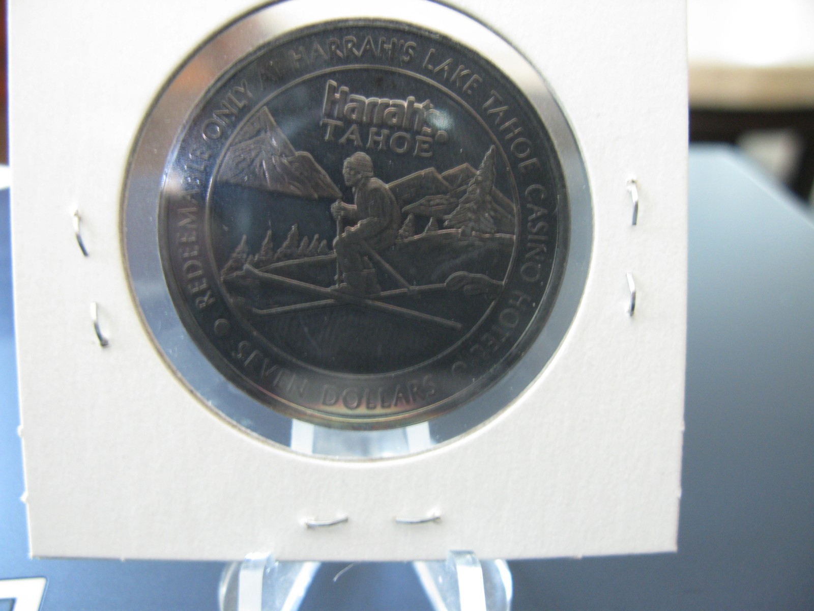 Harrah\'s Casino Lake Tahoe Nevada $7 Casino Token .999 Silver Skier (Toned) Harrah\'s Casino Lake Tahoe Nevada $7 Casino Token .999 Silver Skier (Toned)