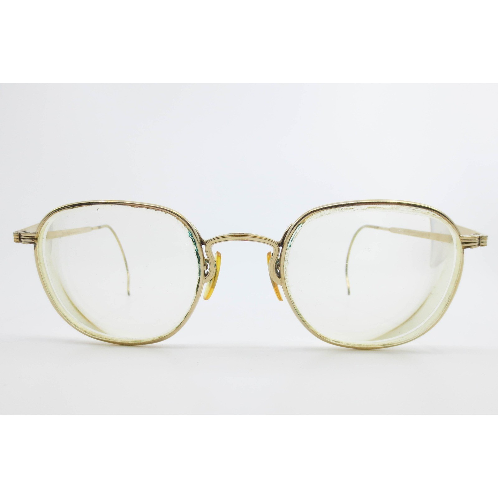 Vintage American Optical Gold Tone Oval Eyeglass Frames 6 1/4 Cable Temple AO Vintage American Optical Gold Tone Oval Eyeglass Frames 6 1/4 Cable Temple AO