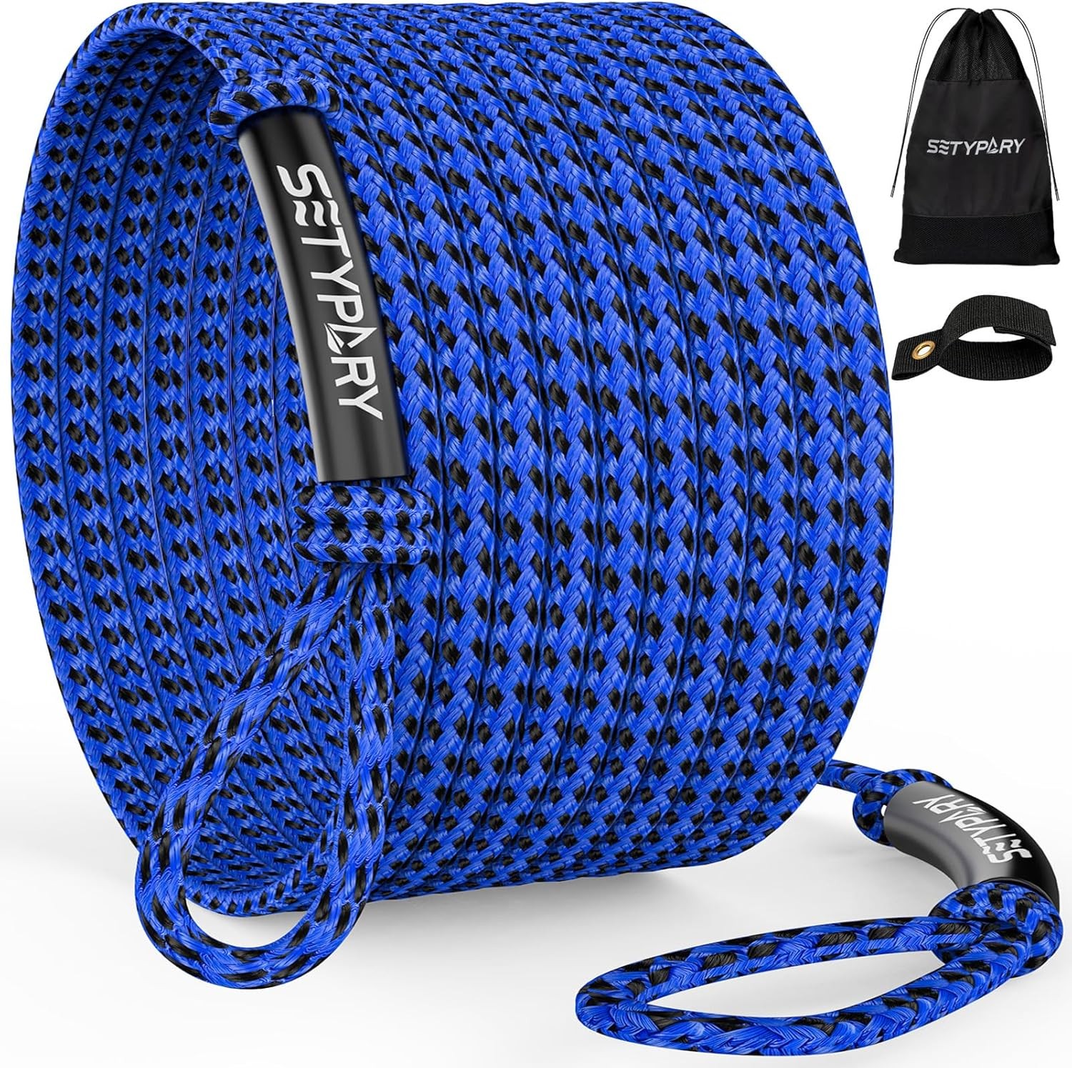 4-6K 60FT Boat Tow Rope for Tubing, Fits 1-4 Person Towable Tubes Boating, Heavy