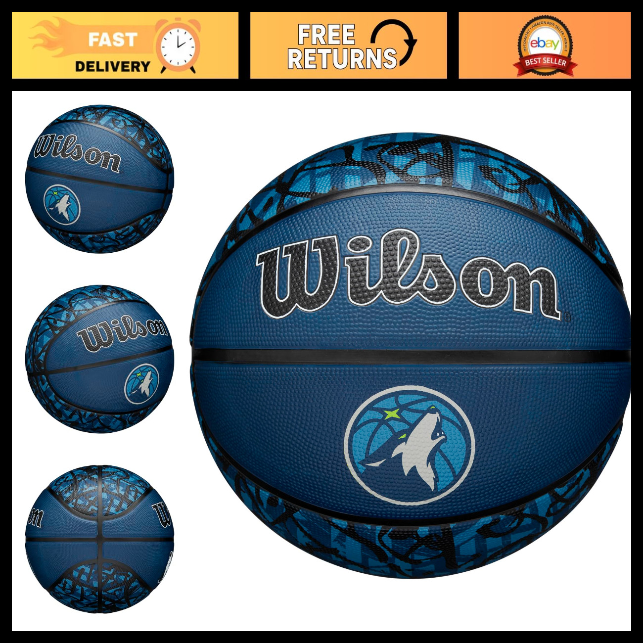 NBA Team Graffiti Basketball - Official Size, Unique Design, Great Grip, Indoor/