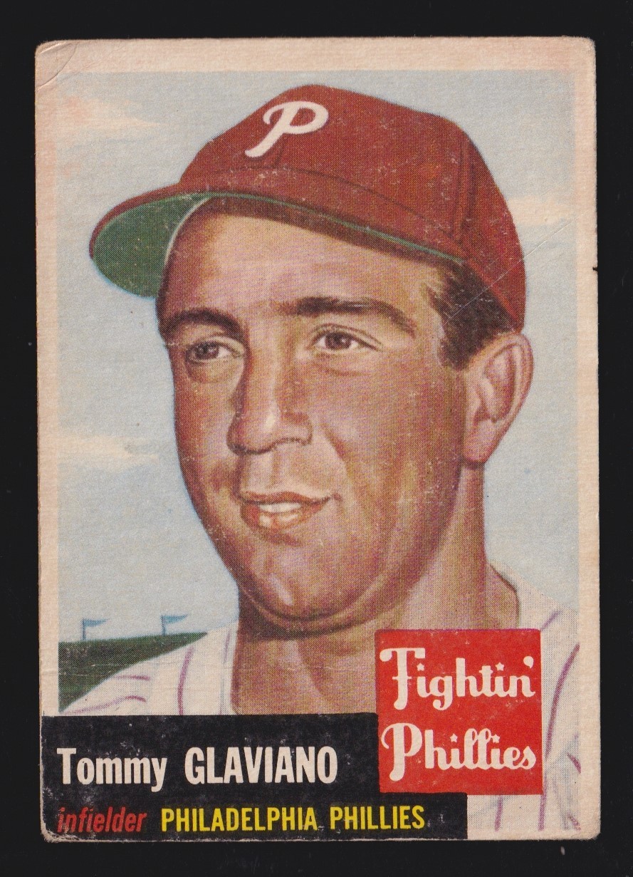 TOMMY GLAVIANO phillies 1953 TOPPS #140 GOOD