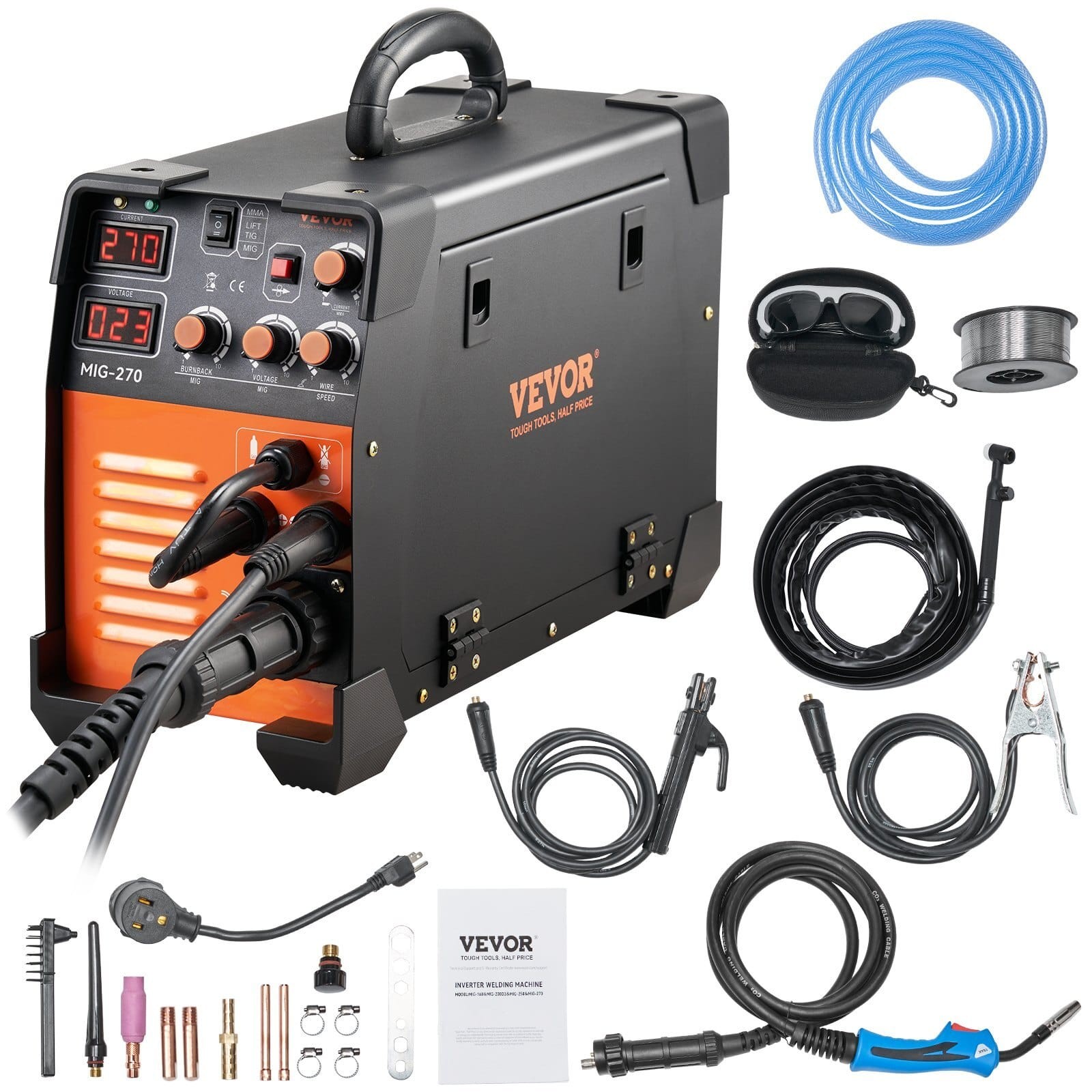 MIG Welder, 3 in 1 Welder Welding Machine, 270 Amp MIG Lift TIG Arc Welder 110V
