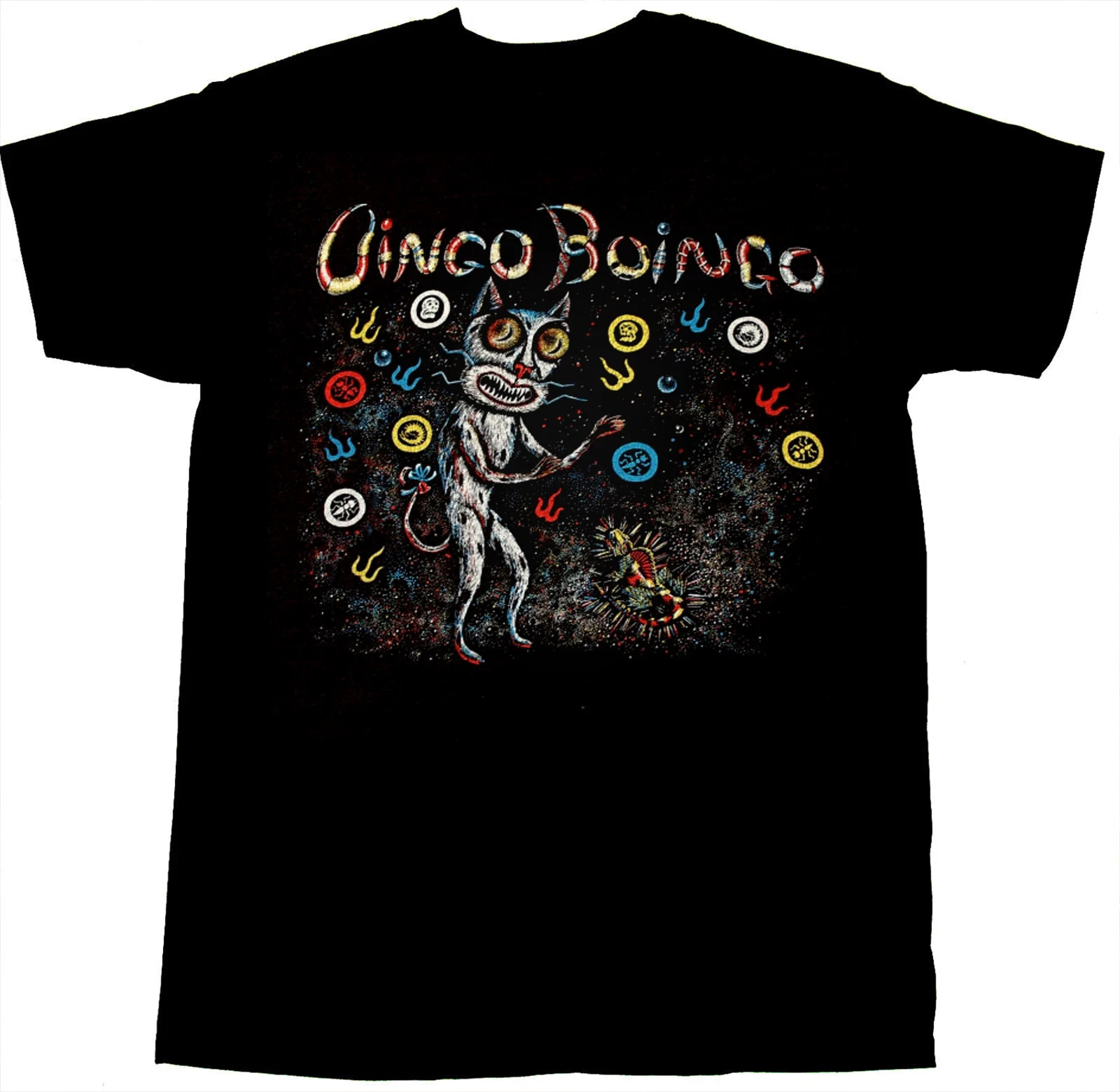 Hot New Oingo Boingo 1982 Tour New Wave Rock Concert Black T Shirt Unisex Tee